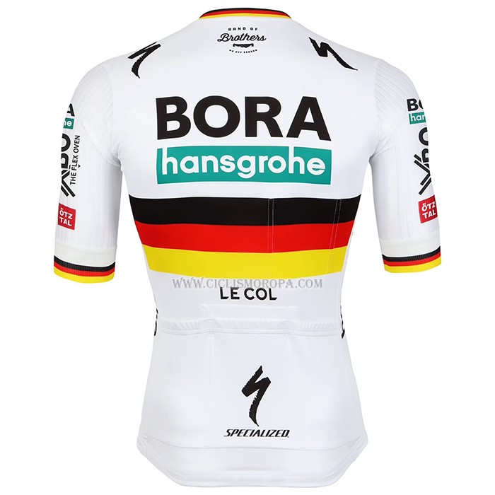 2023 Ropa Ciclismo Bora-Hansgrone Negro Rojo AMarillo Mangas Cortas y Culotte Corto